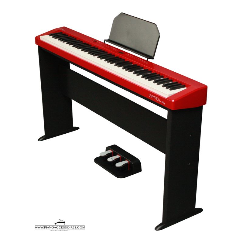 GPPD Home Stage C8 in rood met 88 toetsen, MP3-functie en batterijvoeding.