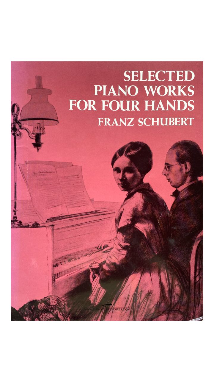 weedehands bladmuziek – Selected Piano Works for Four Hands, Franz Schubert, nette uitgave.