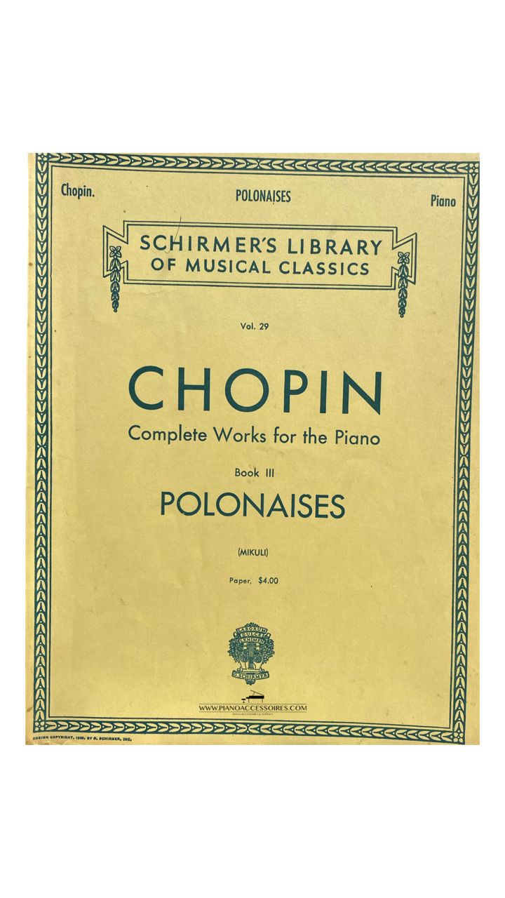 Tweedehands uitgave van Chopin – Polonaises Vol. 29 voor piano solo. 
