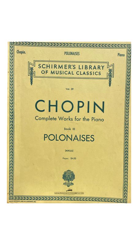 Tweedehands uitgave van Chopin – Polonaises Vol. 29 voor piano solo. 