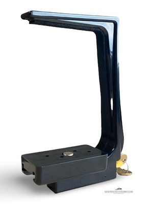 Pianobeugelslot GPPD GPPD pianobeugelslot gemonteerd rond het klavier van een piano, zwart beveiligingsslot