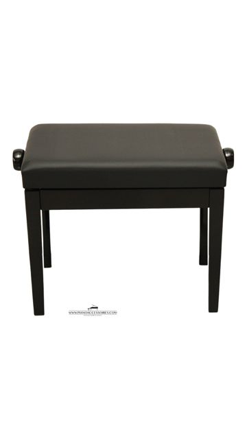 Zwart hoogglans GPPD pianobank Model 4 met comfortabele beklede zitting