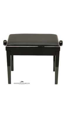 Zwart hoogglans GPPD pianobank Model 3 met comfortabele zwarte skai-zitting