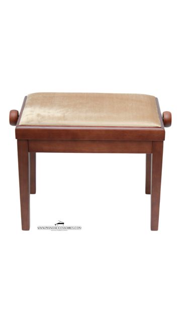 Walnoothouten GPPD pianobank Model 3 met zachte crème stofzitting