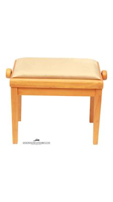 Kersenhouten GPPD pianobank Model 3 met zachte crème stofzitting