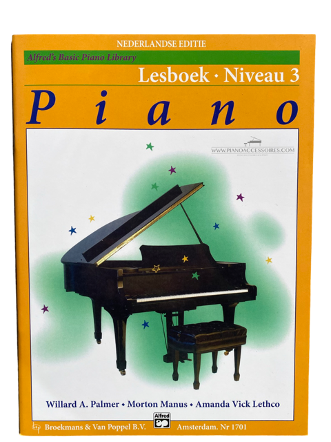 Alfred Basic Piano Course niveau 3 – lesmateriaal met nieuwe technieken en stijlen