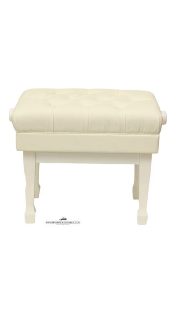 Luxe witte vleugelbank GPPD, in hoogte verstelbaar met skai leren zitting