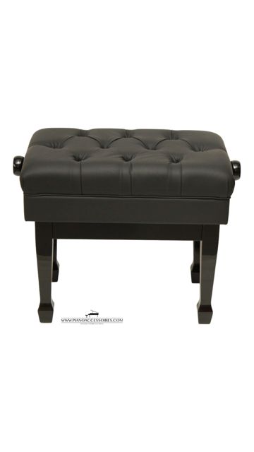 Luxe zwarte vleugelbank GPPD met hoogglans afwerking en verstelbare skai bekleding