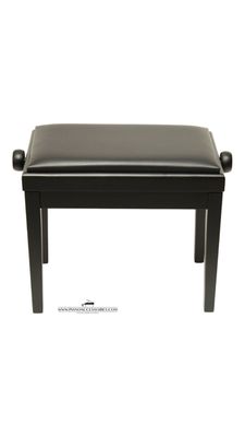 Pianobank Model 3 van GPPD in zwart mat met zwarte skai-zitting, geschikt voor piano en vleugel