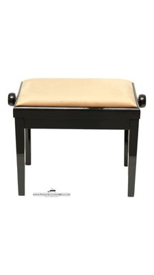 Zwart hoogglans GPPD pianobank Model 3 met comfortabele crème stofzitting