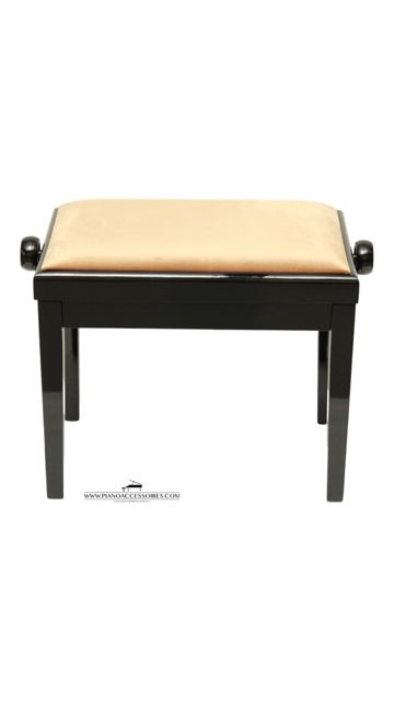 Zwart hoogglans GPPD pianobank Model 3 met comfortabele crème stofzitting