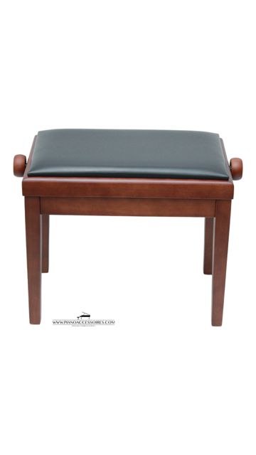 Walnoothouten GPPD pianobank Model 3 met comfortabele zwarte skai-zitting