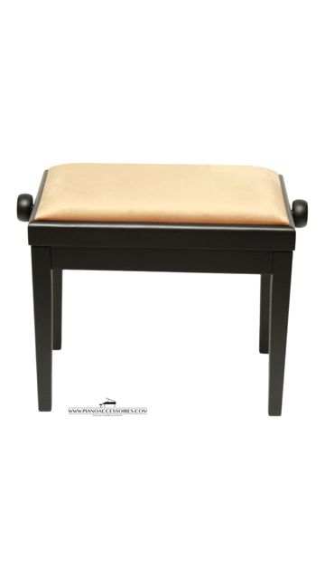 Verstelbare pianobank Model 3 van GPPD in zwart mat met crème stofbekleding