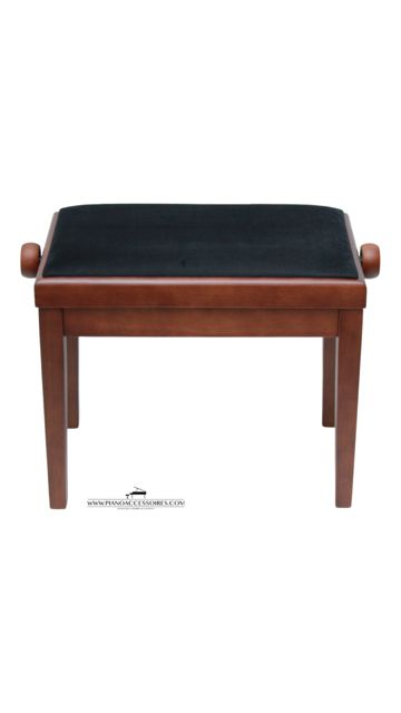 GPPD pianobank met verstelbare hoogte, mat walnoot en zwarte stofzitting