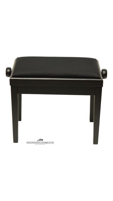 Pianobank Model 3 van GPPD in zwart mat met zwarte fluwelen stofzitting, geschikt voor piano en vleugel