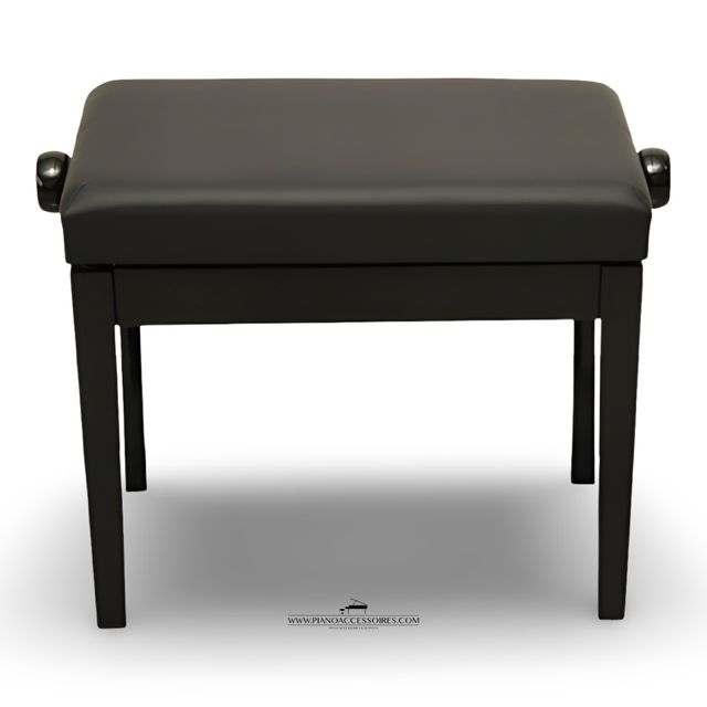 Zwart hoogglans GPPD pianobank Model 4 met comfortabele beklede zitting