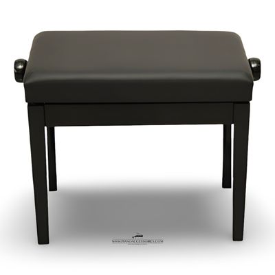 Zwart hoogglans GPPD pianobank Model 4 met comfortabele beklede zitting