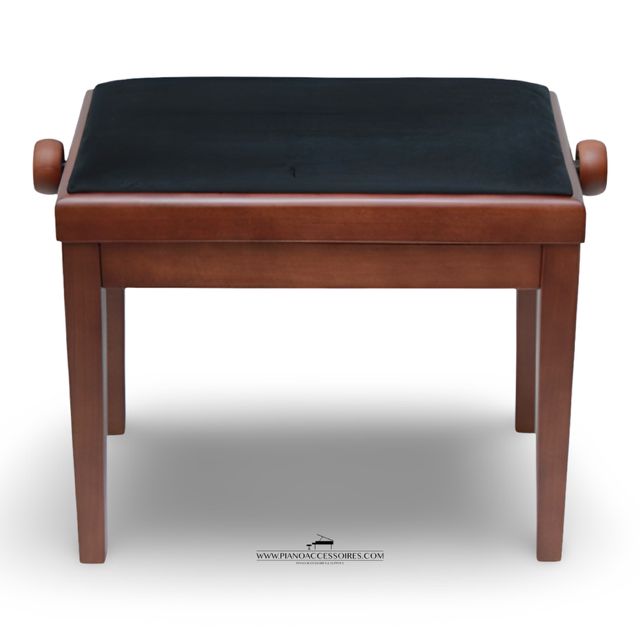 Klassieke GPPD 3 pianobank in walnootkleur met comfortabele witte skai-zitting, geschikt voor piano, vleugel of keyboard