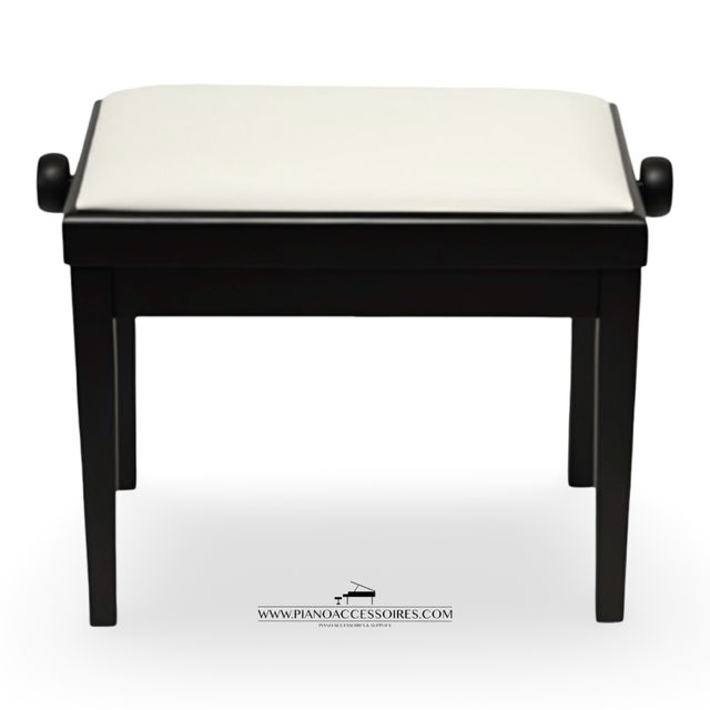 Pianobank GPPD 3 zwart mat met witte skai zitting.