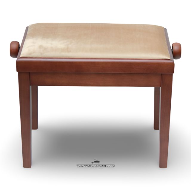 Walnoothouten GPPD pianobank Model 3 met zachte crème stofzitting