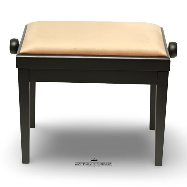 Verstelbare pianobank Model 3 van GPPD in zwart mat met crème stofbekleding