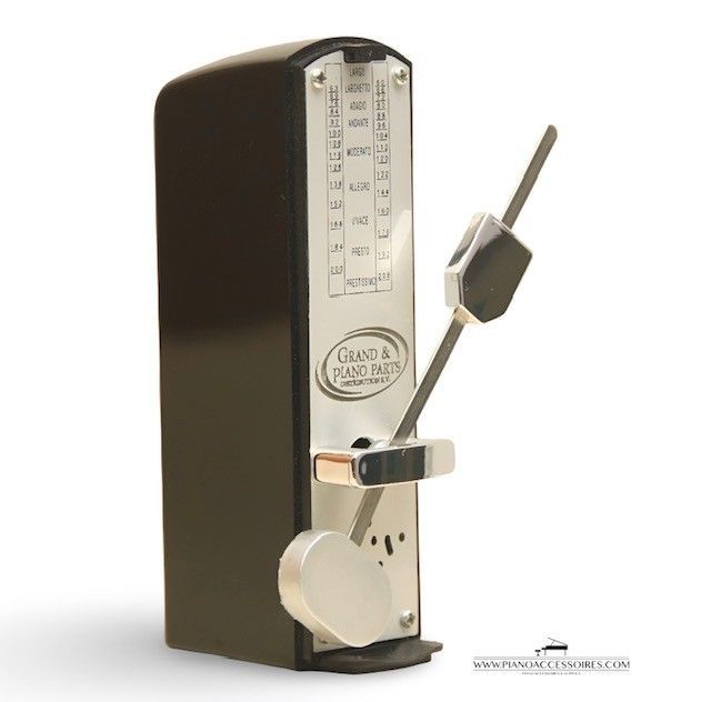 Metronoom GPPD zwart hoogglans, klein en compact model van 11 cm hoog.