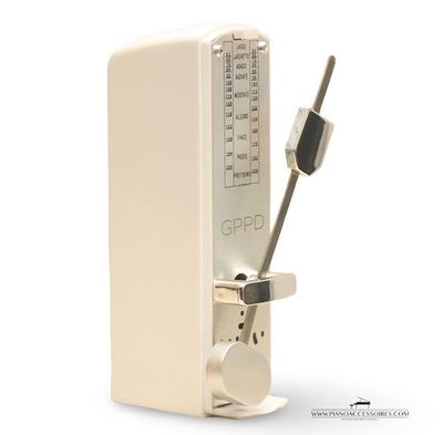 GPPD metronoom, 11 cm hoog, met dubbel gewogen pendulum, ideaal voor muziek studeren.