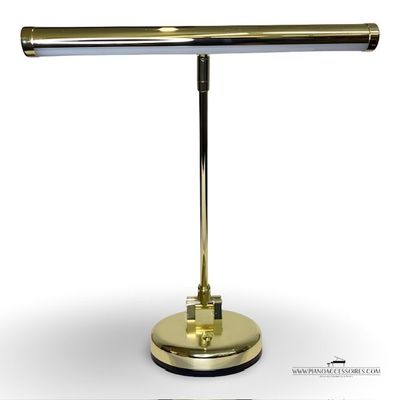Pianolamp GPPD Messing Hoogglans GPPD pianolamp in messing hoogglans, verstelbaar en ideaal voor bladmuziekverlichting