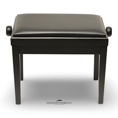 Pianobank Model 3 van GPPD in zwart mat met zwarte skai-zitting, geschikt voor piano en vleugel