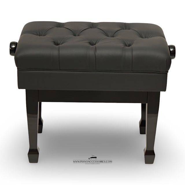 Luxe zwarte vleugelbank GPPD met hoogglans afwerking en verstelbare skai bekleding