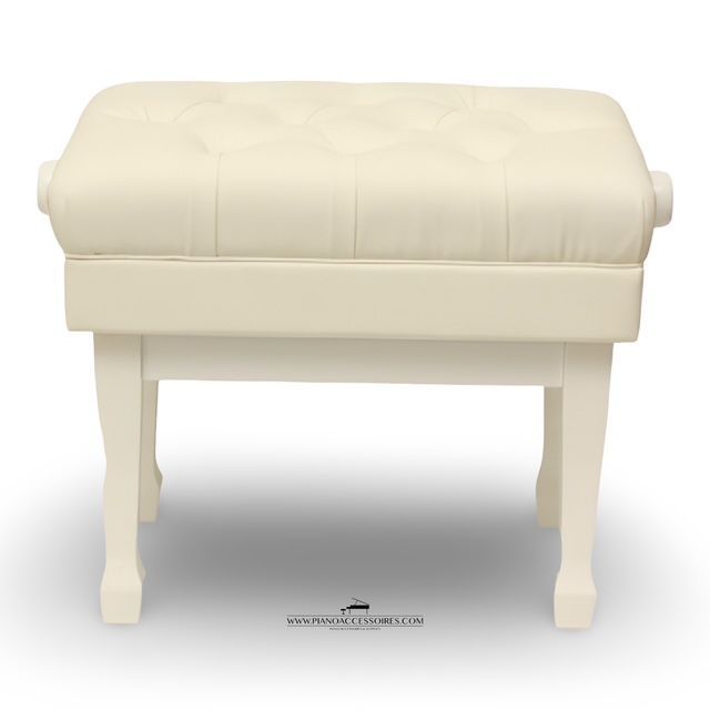 Luxe witte vleugelbank GPPD, in hoogte verstelbaar met skai leren zitting