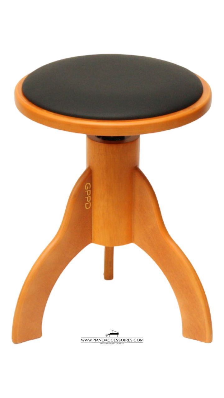 Pianokruk GPPD Kersenhout Mat GPPD pianokruk van kersenhout met matte afwerking, verstelbaar voor comfortabel pianospelen – pianoaccessoires.com