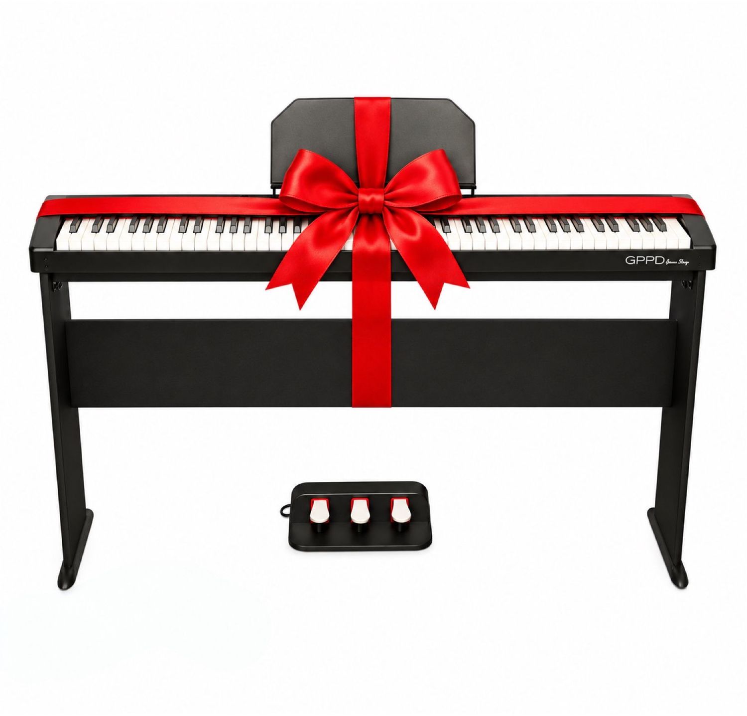 GPPD Home Stage C8 Zwart – Digitale piano GPPD Home stage C8 met onderstel, lessenaar en pedalen