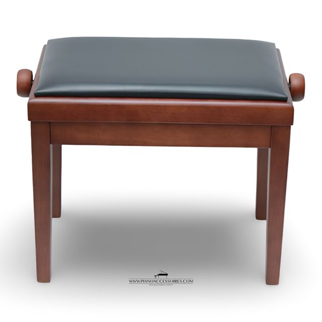 Walnoothouten GPPD pianobank Model 3 met comfortabele zwarte skai-zitting