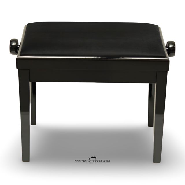 Verstelbare GPPD Pianobank Model 3 zwart hoogglans met zwarte stofzitting