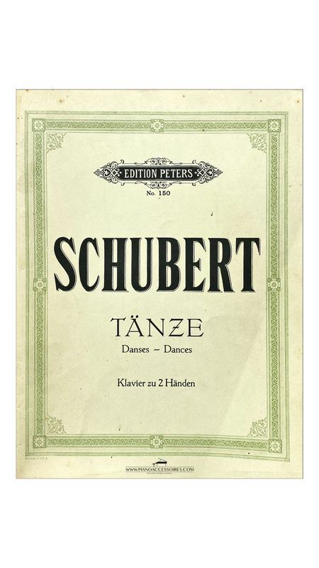 Franz Schubert – Tänze (Danses) voor piano Die Tänze (Danses) van Franz Schubert – bladmuziek voor piano solo (tweehands) met romantische dansstukken.