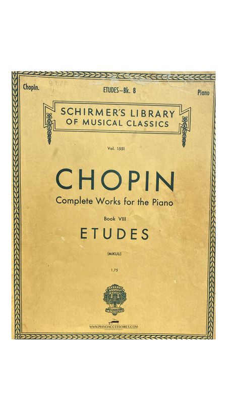 Frédéric Chopin – Études, Book VIII (Schirmer’s Library) – Gebruikte uitgave Frédéric Chopin Études Book VIII Schirmer’s Library – gebruikte bladmuziek voor piano solo