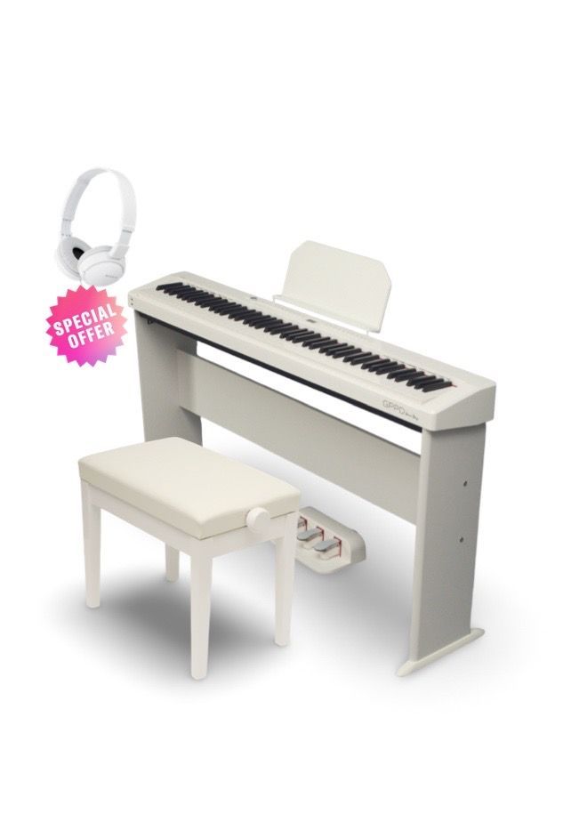 GPPD Home Stage C8 Digitale Piano Package – Weiß GPPD Home Stage C8 Digital Piano weiß Komplettset mit Bank und Kopfhörer