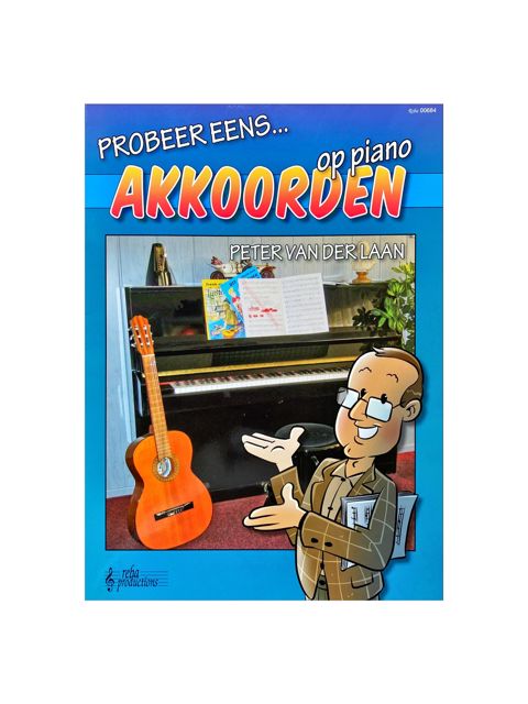 Akkoorden op de piano – Peter van der Laan Boekomslag van Akkoorden op de piano door Peter van der Laan, een praktijkgericht lesboek voor het leren van pianoakkoorden