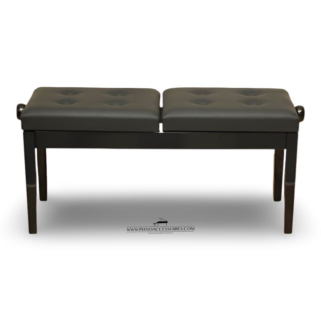 Dubbele zwarte pianobank GPPD Quatre Mains
