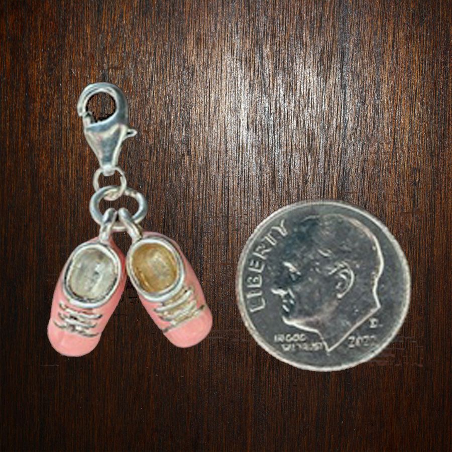 Thomas Sabo Pink Baby Charm for Bracelet, New Baby Gift, New Mom, Blue &amp; Green