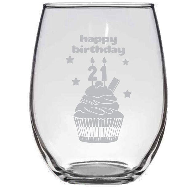 20oz Birthday Cupcake Glassware