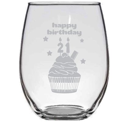 20oz Birthday Cupcake Glassware