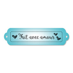 Étiquette rectangulaire - fait avec amour - 0301