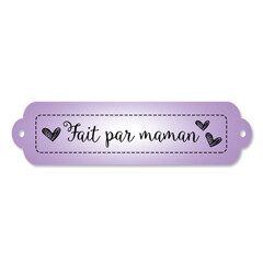 Étiquette rectangulaire - fait par maman - 0302