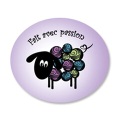 Étiquette ovale - mouton - fait avec passion - 0201