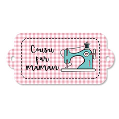 Étiquette rectangulaire - cousu par maman - 0404