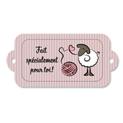 Étiquette rectangulaire - mouton - fait spécialement pour toi - 0401