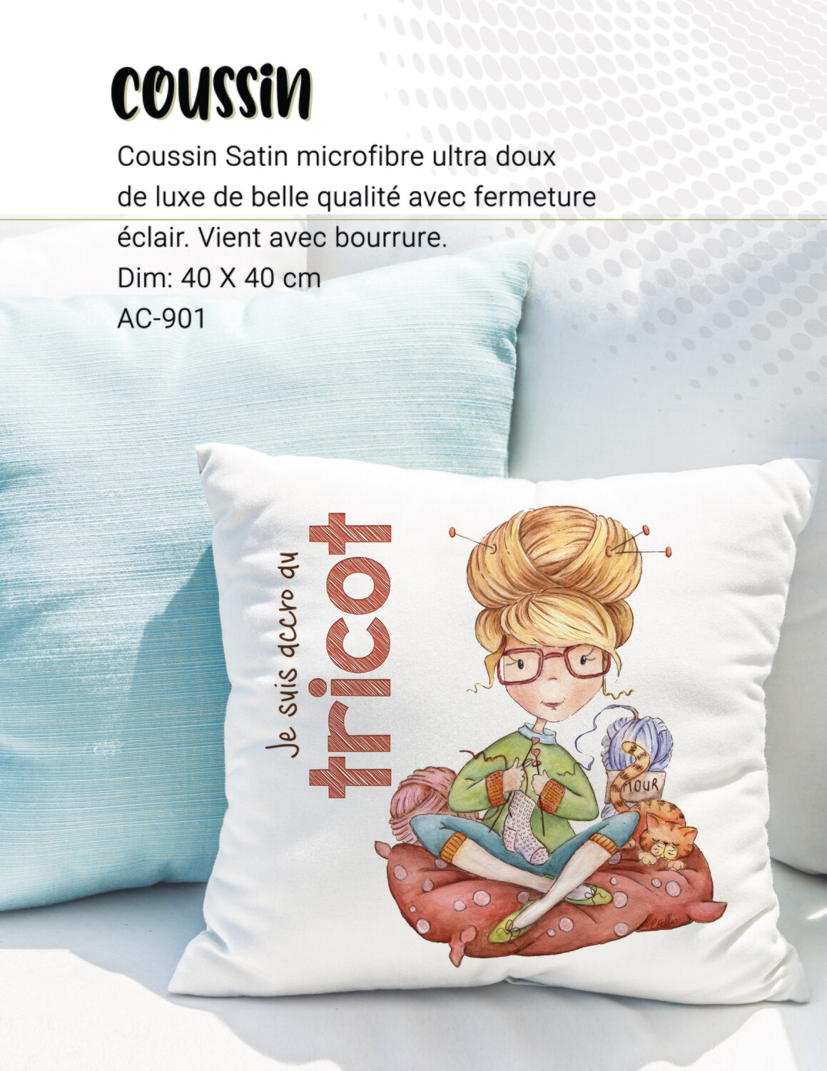 Coussin - La tricoteuse - AC-901