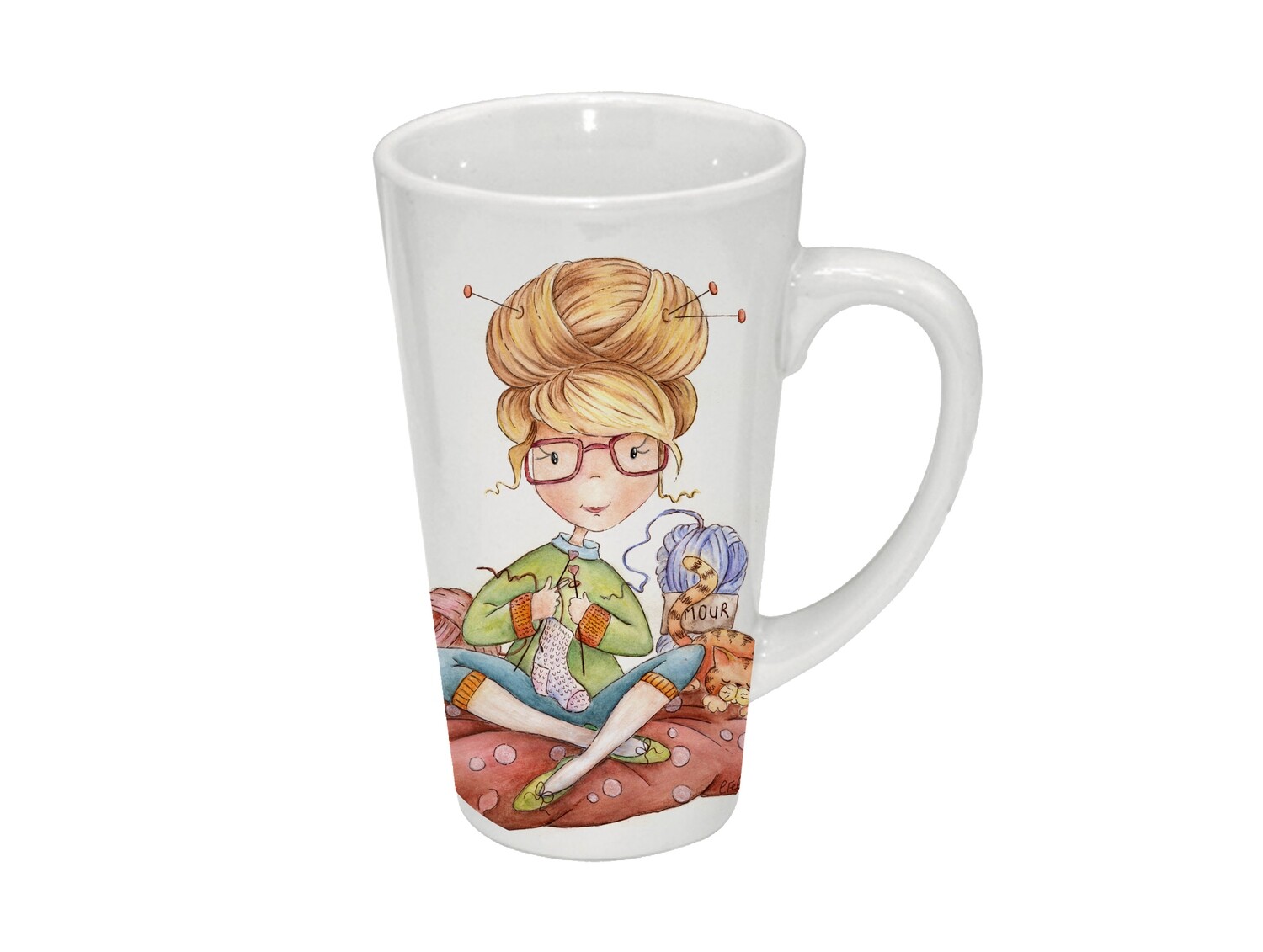 Tasse en porcelaine 17 oz - La tricoteuse-AC-905